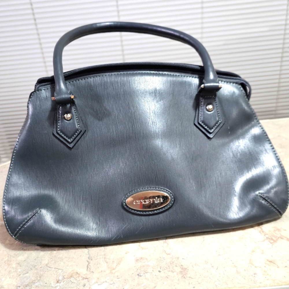 CROMIA | Italian Leather Shoulder Bag in Grey